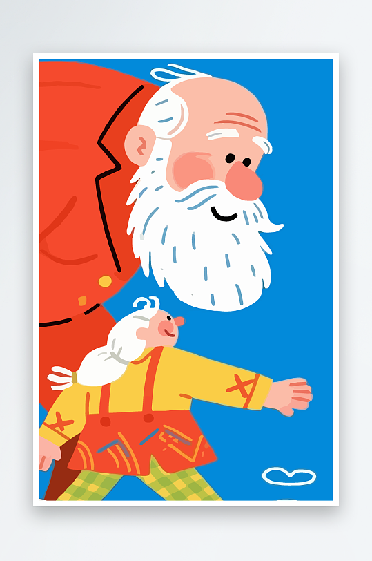 老人老者图标插画-众图网