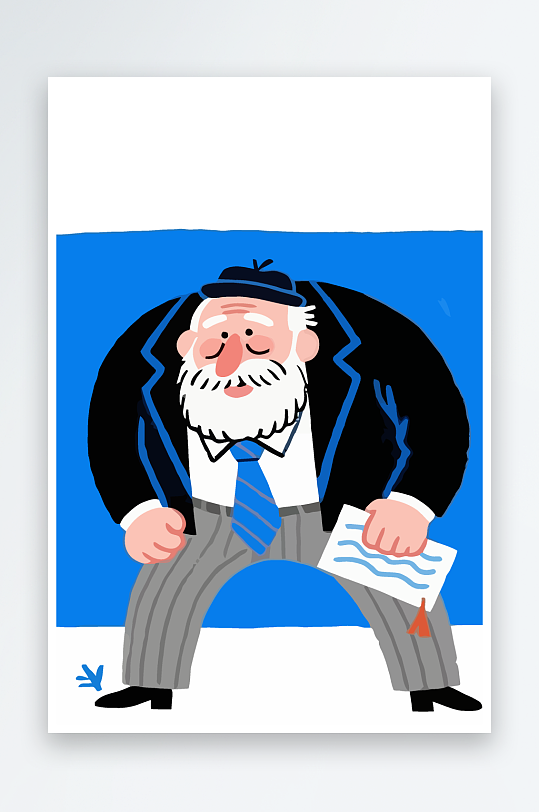 老人老者图标插画-众图网