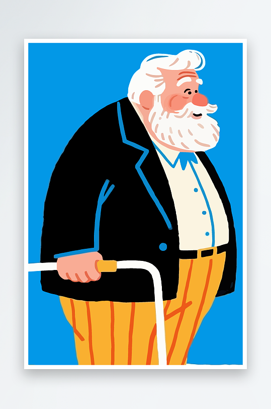 老人老者图标插画-众图网