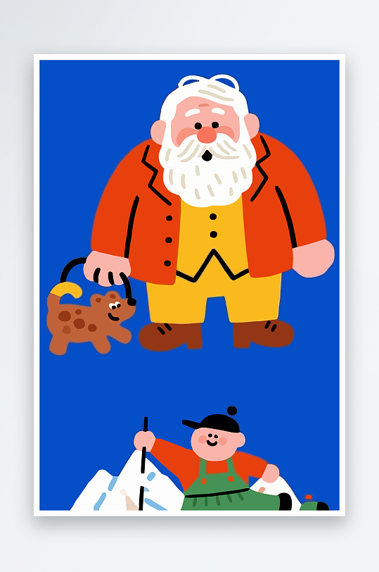 老人老者图标插画-众图网