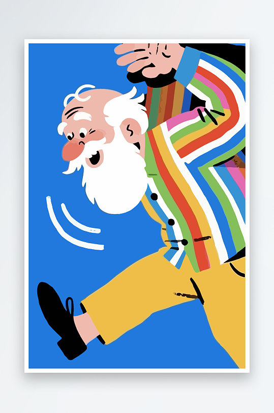 老人老者图标插画-众图网