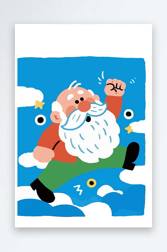 老人老者图标插画元素-众图网