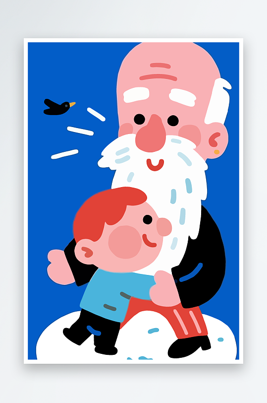 老人老者图标插画元素-众图网