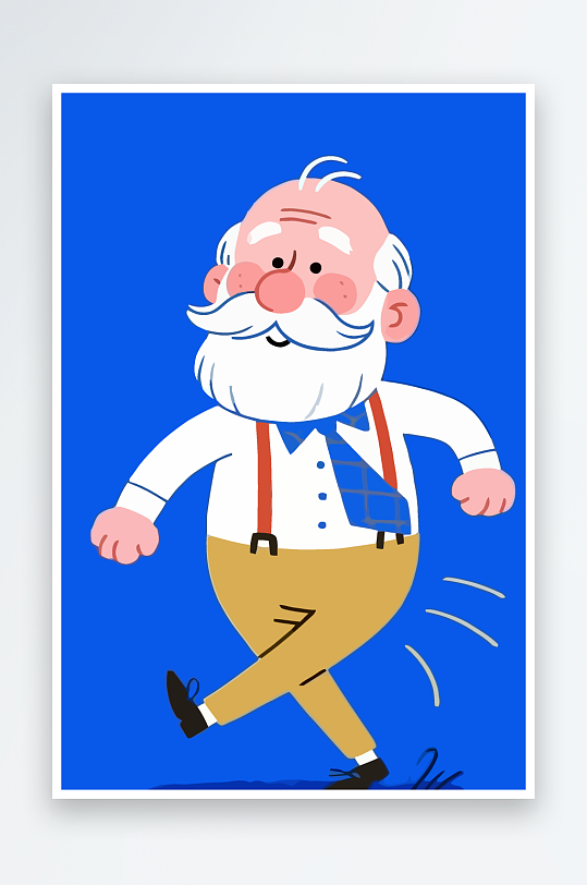 老人老者图标插画元素-众图网