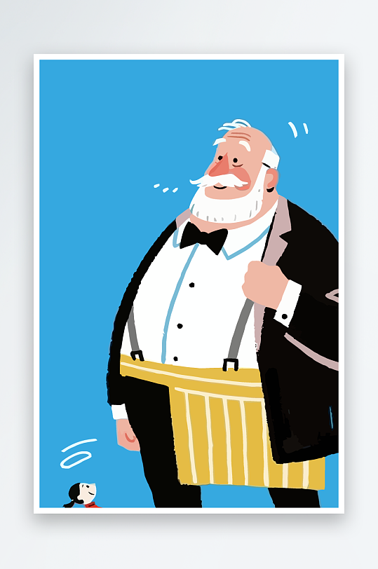 老人老者图标插画元素-众图网