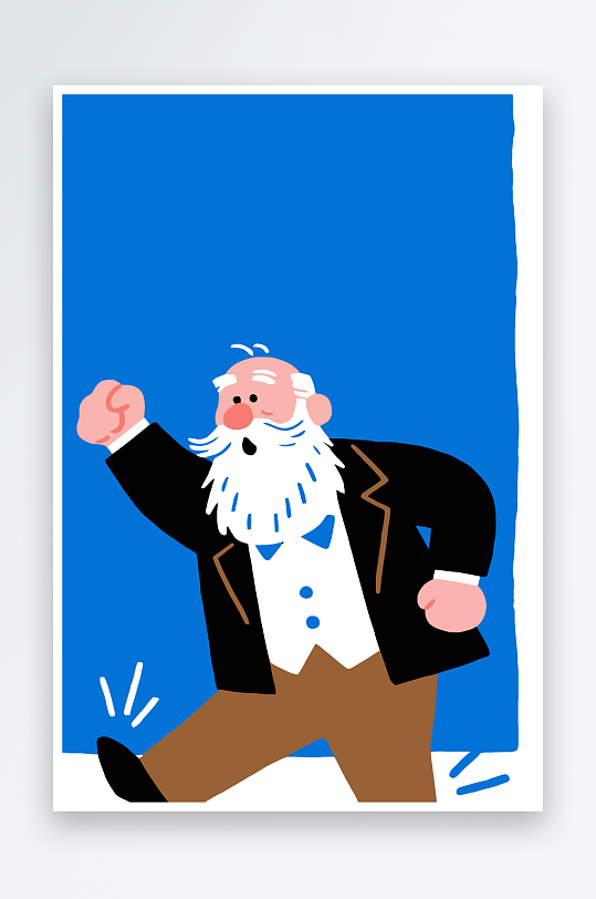 老人老者图标插画-众图网