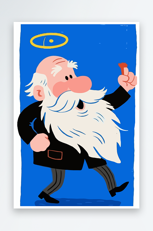 老人老者图标插画-众图网