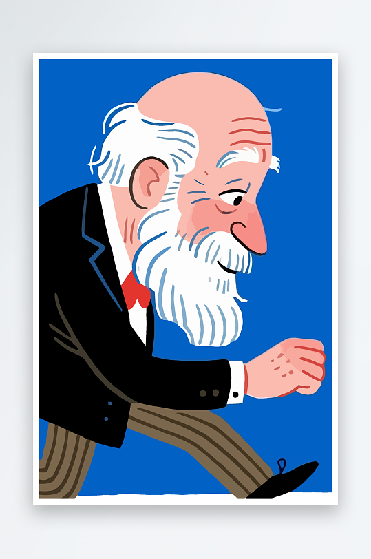 老人老者图标插画-众图网