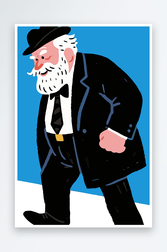 老人老者图标插画-众图网