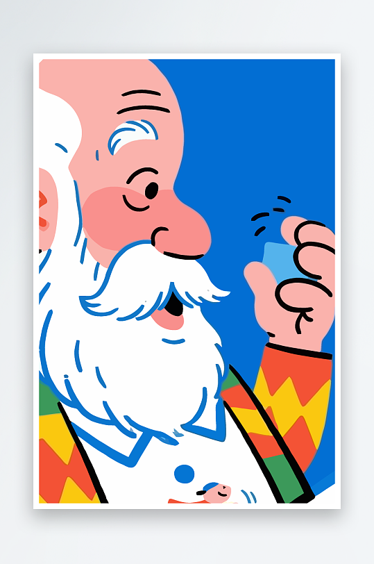 老人老者图标插画元素-众图网