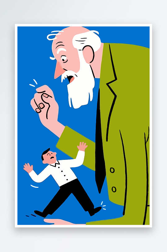 老人老者图标插画元素-众图网