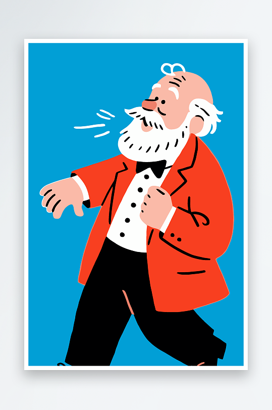 老人老者图标插画-众图网