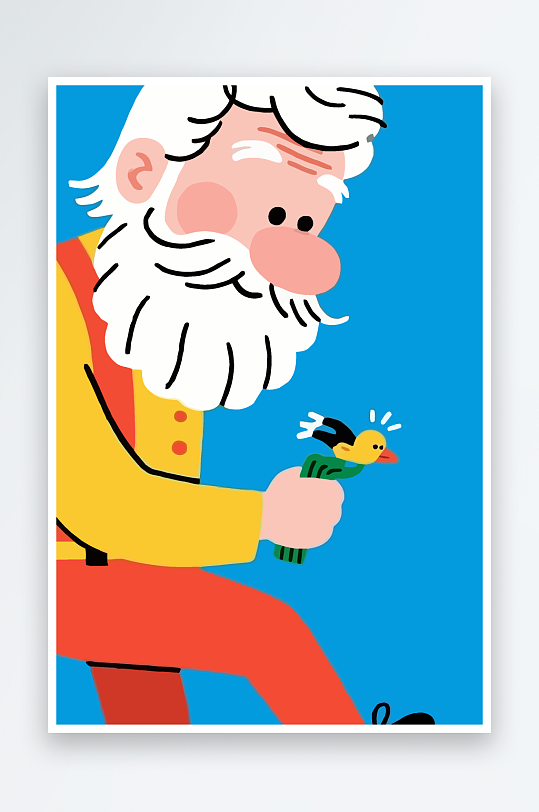 老人老者图标插画-众图网