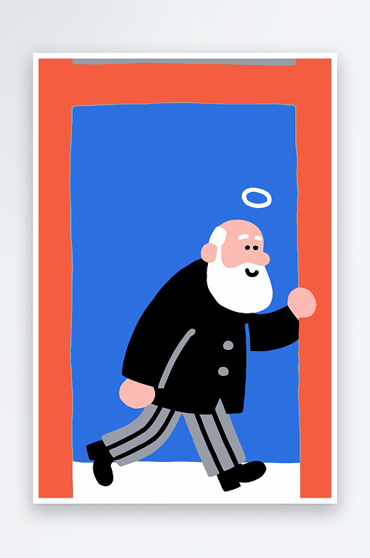 老人老者图标插画-众图网