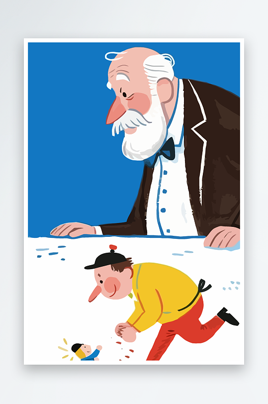 老人老者图标插画-众图网