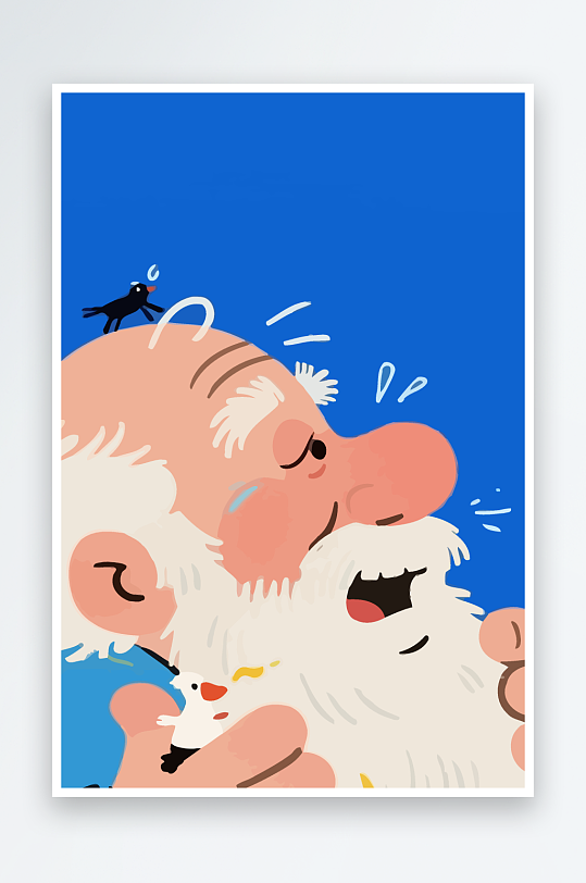 老人老者图标插画元素-众图网