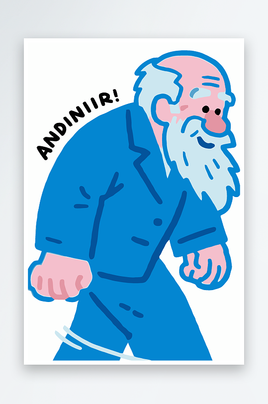 老人老者图标插画元素-众图网