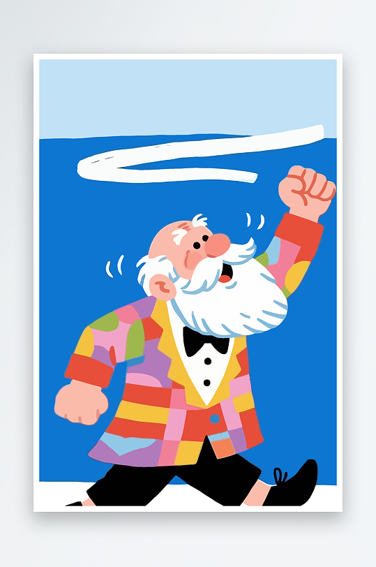 老人老者图标插画元素-众图网