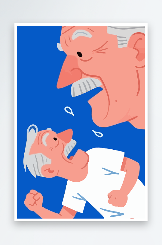 老人老者图标插画元素-众图网