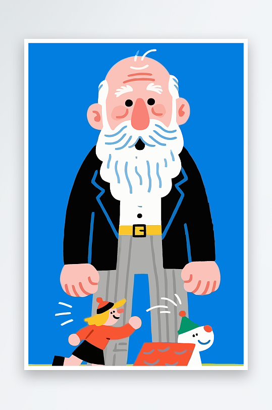 老人老者图标插画-众图网