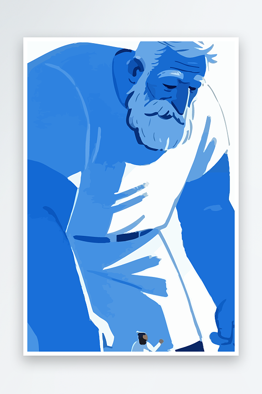 老人老者图标插画-众图网