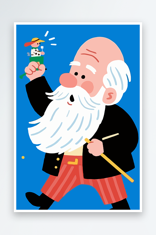 老人老者图标插画-众图网