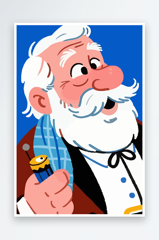 老人老者图标插画-众图网