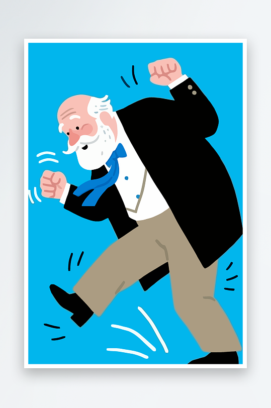 老人老者图标插画-众图网