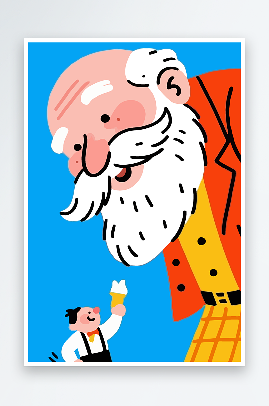 老人老者图标插画-众图网