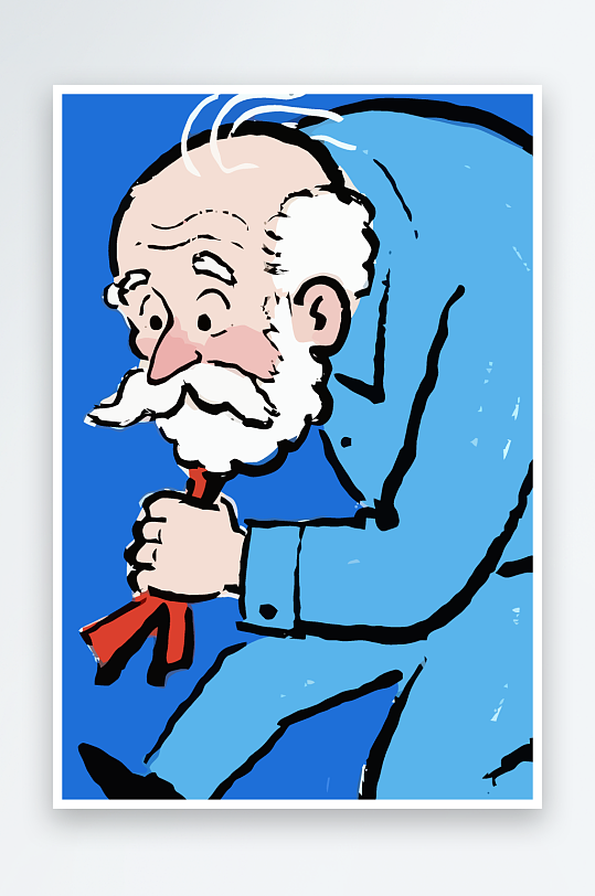 老人老者图标插画-众图网