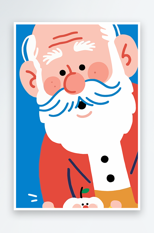 老人老者图标插画元素-众图网