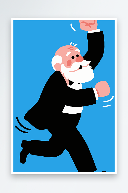 老人老者图标插画元素-众图网