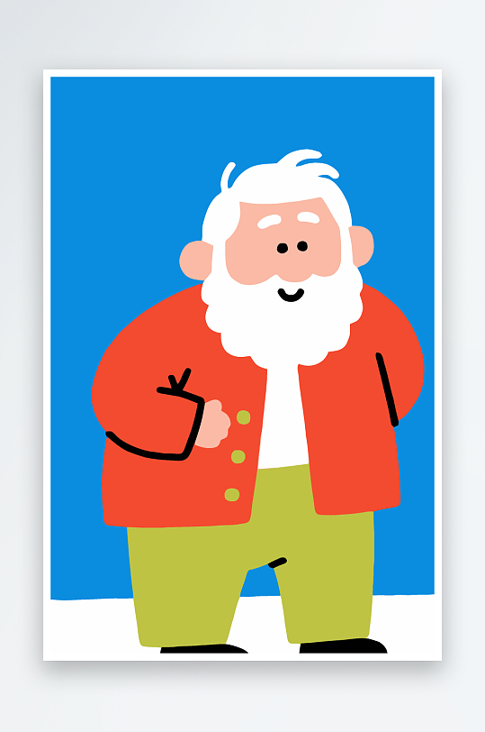 老人老者图标插画元素-众图网