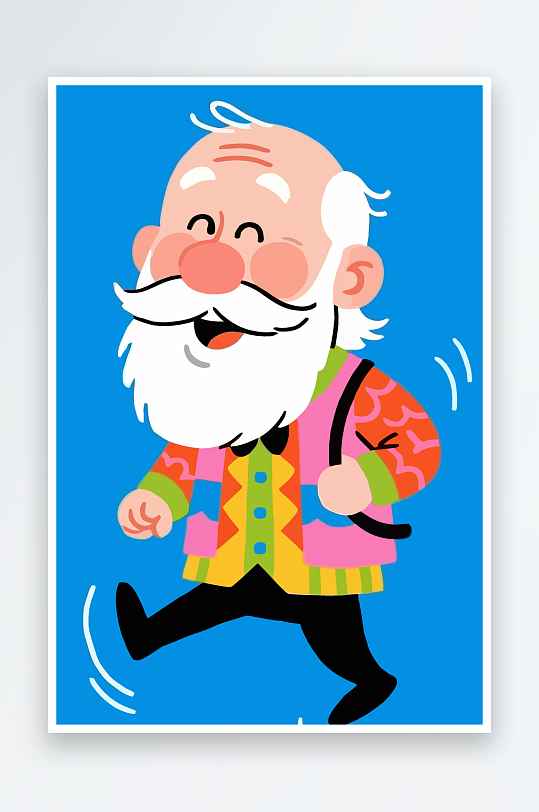 老人老者图标插画元素-众图网