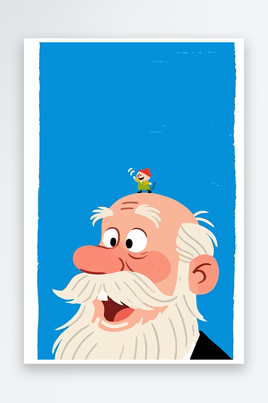 老人老者图标插画元素-众图网