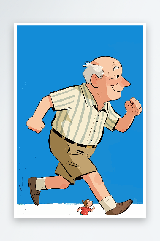 老人老者图标插画元素-众图网