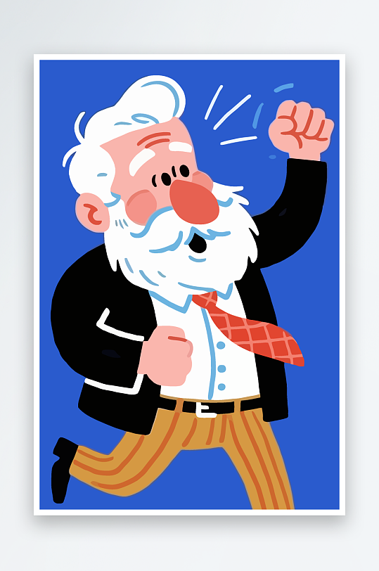 老人老者图标插画元素-众图网