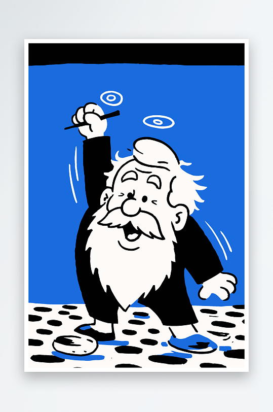 老人老者图标插画-众图网