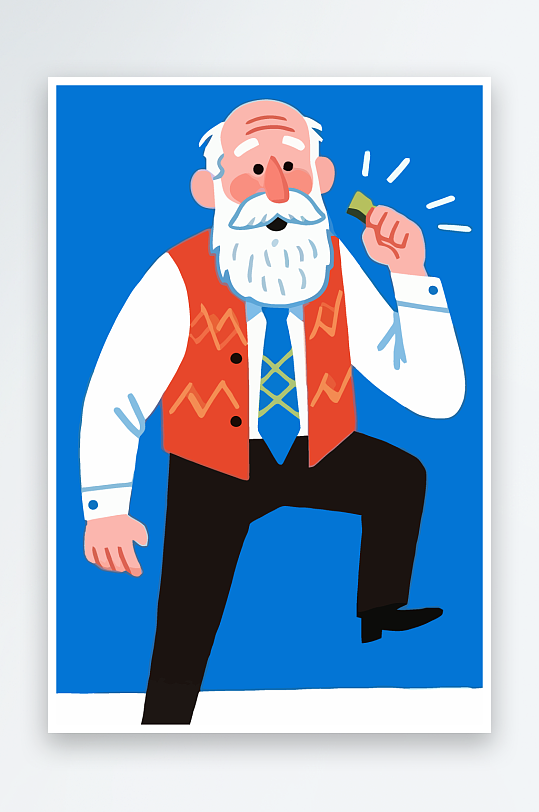 老人老者图标插画-众图网