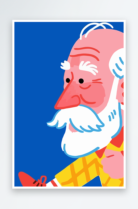 老人老者图标插画-众图网