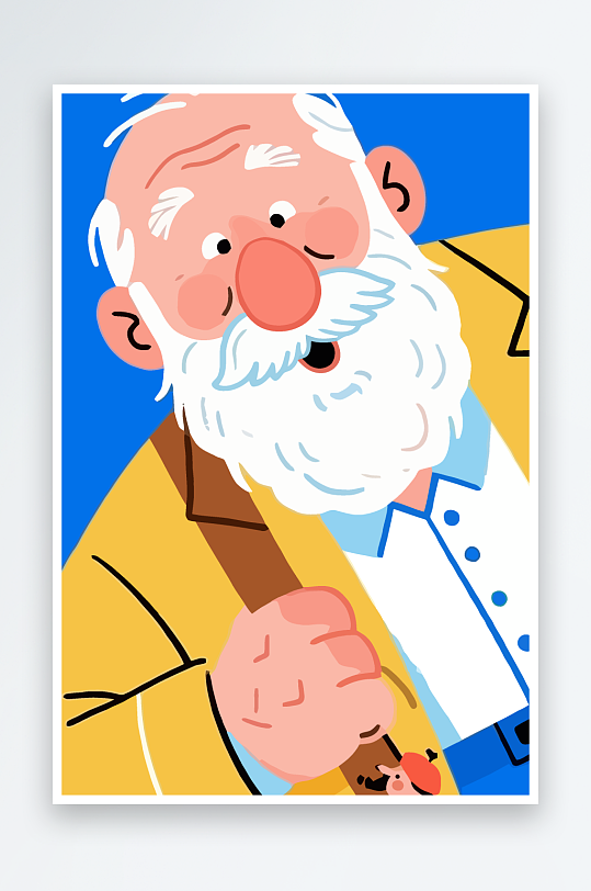 老人老者图标插画-众图网