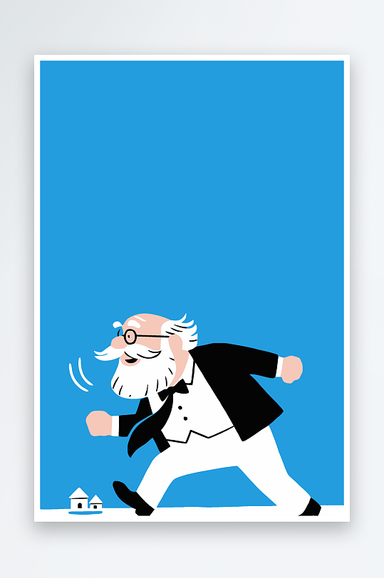 老人老者图标插画-众图网