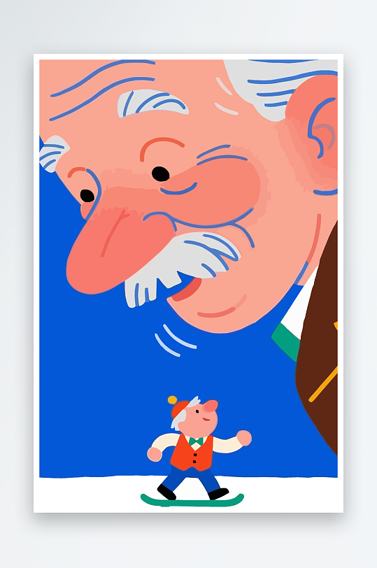 老人老者图标插画-众图网