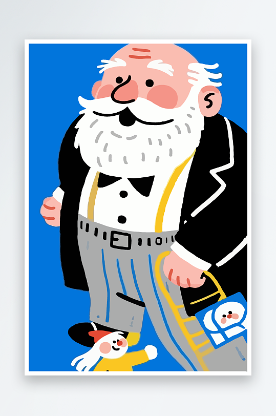 老人老者图标插画-众图网