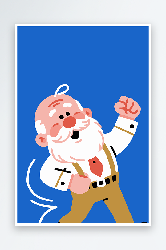 老人老者图标插画元素-众图网