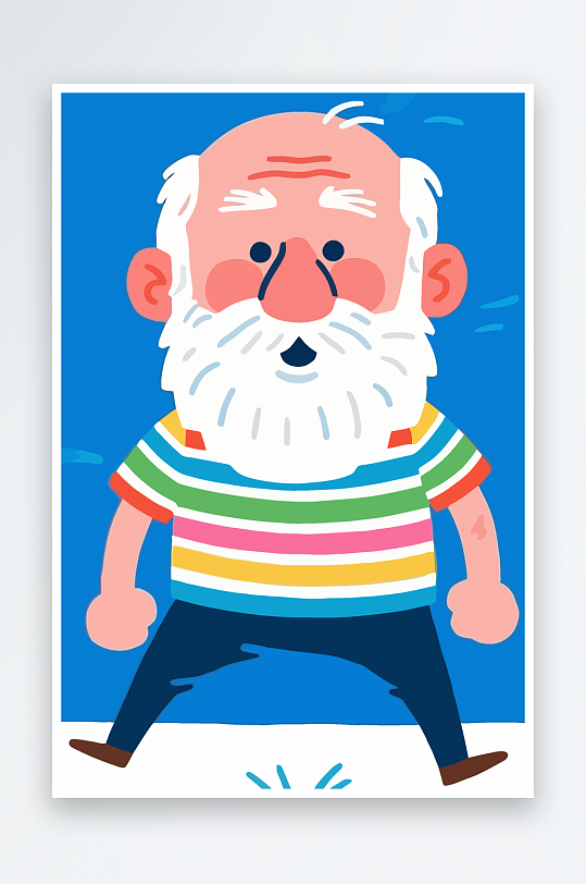 老人老者图标插画元素-众图网