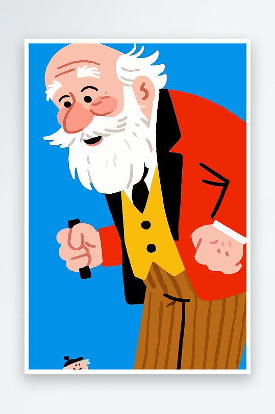 老人老者图标插画-众图网