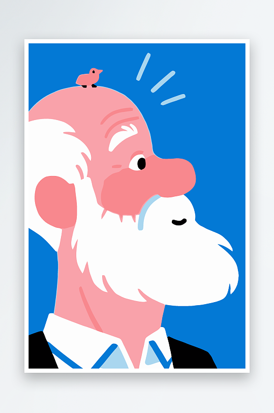 老人老者图标插画-众图网