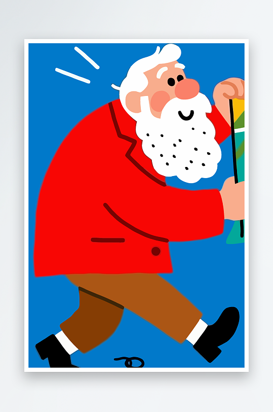 老人老者图标插画-众图网