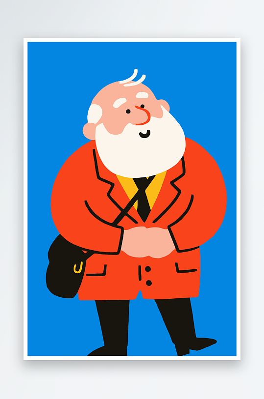 老人老者图标插画-众图网